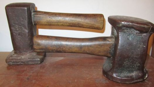 Bookbinding beating hammers at Swiss Museum for Paper, Writing & Printing, Basel